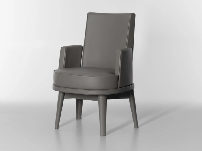 BARRIE - Leather easy chair with armrests _ Lorenzo Tondelli